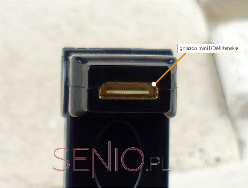 Adapter kątownik regulowany 180 stopni z gniazdem mini HDMI